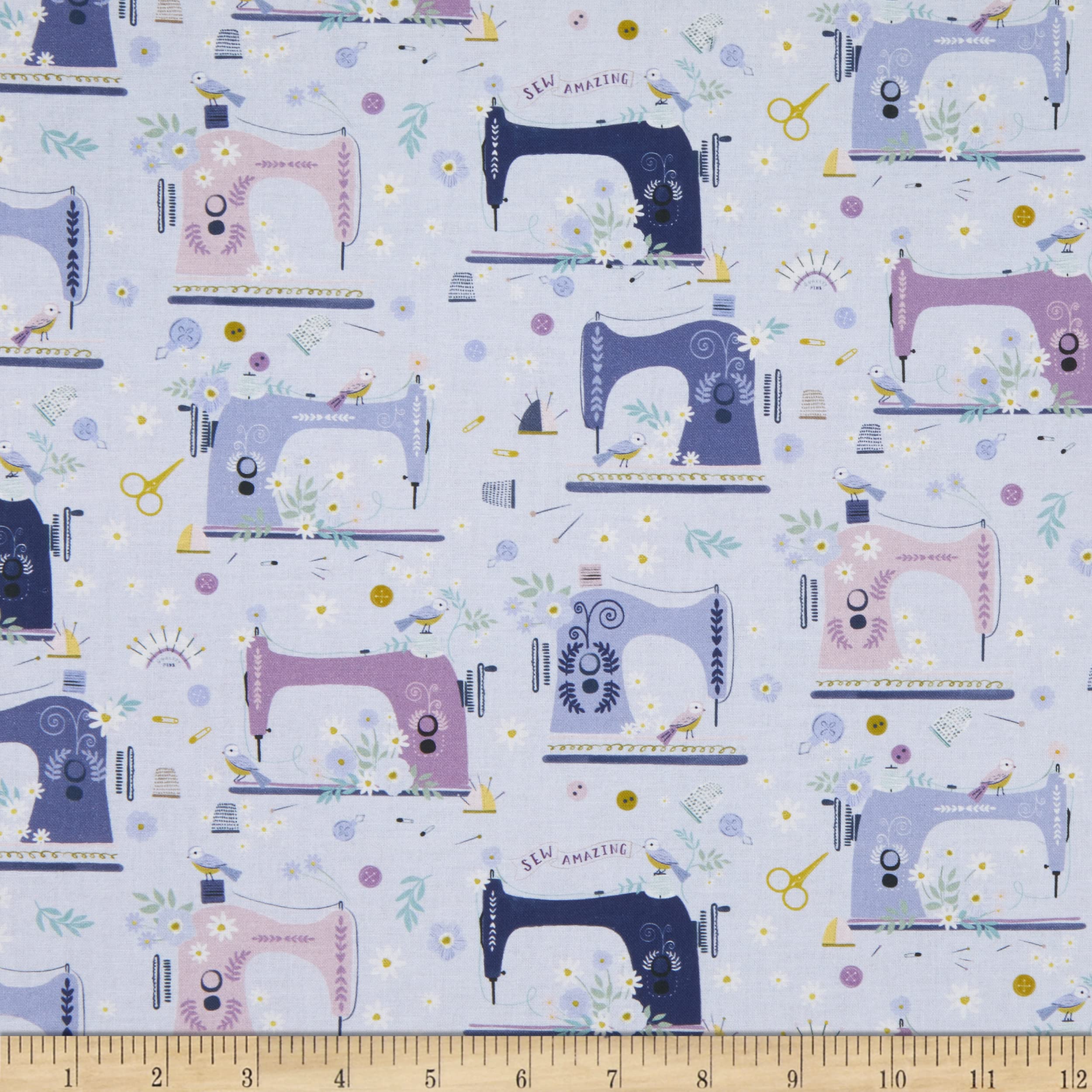 Dear StellaDesigns Dear Stella Digital Ready Thready Amazing Sewing Machines Fabric, Grotto