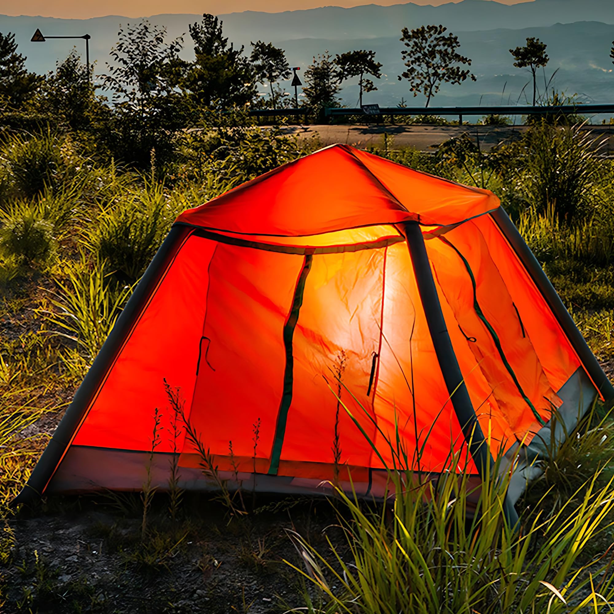 Tente gonflable automatique pour camper à l'abri de la pluie sans fatigue
