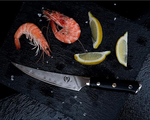 Miniatura 8 de Regalia Cuchillo para deshuesar/filete: navaja profesional japonesa de 6 pulgadas afilada AUS10 Premium de alto carbono de 67 capas Damasco