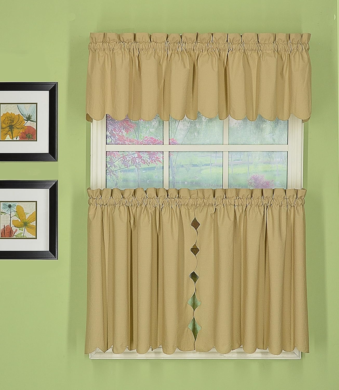 Today's Curtain, Orleans Scallop Curtain, 30" Tier Pair and