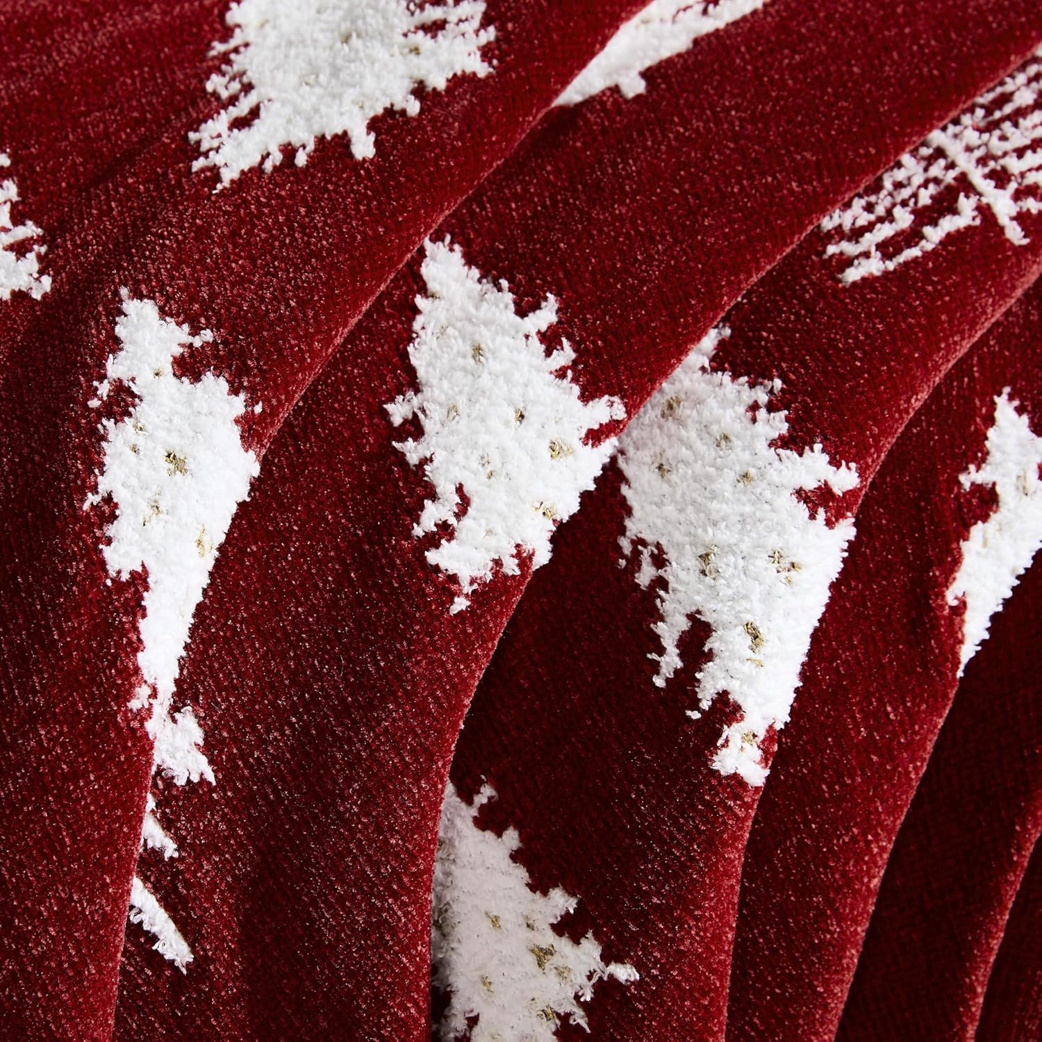 WDCOZY Christmas Throw Blanket Christmas Tree Reversible Super Soft Knitted Couch Bed Sofa Microfiber Chenille Luxurious Home Decor Warm Cozy Comfy Lightweight Holiday Blanket Winter 50x60 Red - Image 4
