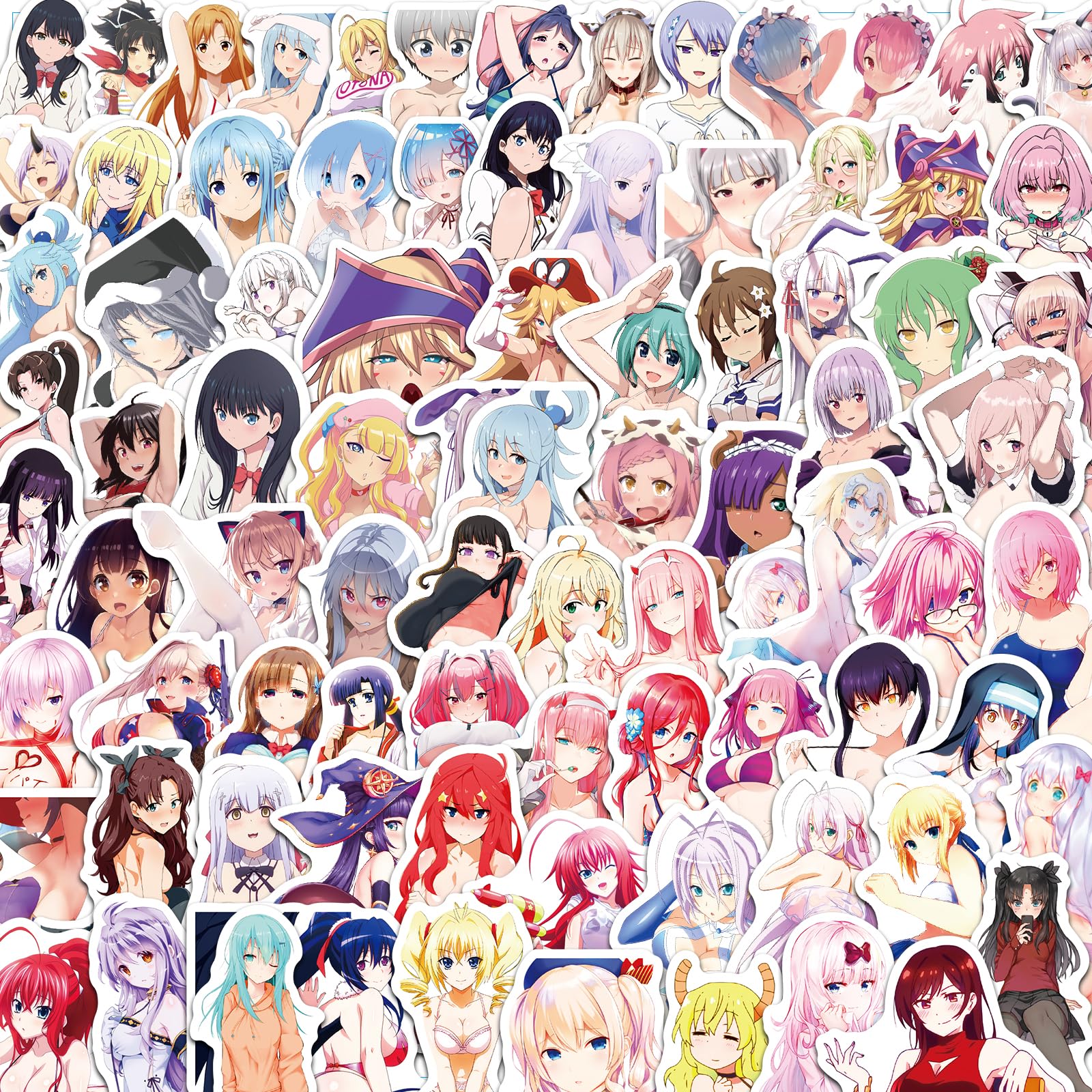 100Pcs Anime Girl Stickers for Water Bottles Cartoon Sexy Lady Stickers Vinyl Kawaii Hot Girl Decals for Laptop Hydroflask Scrapbooking Journaling