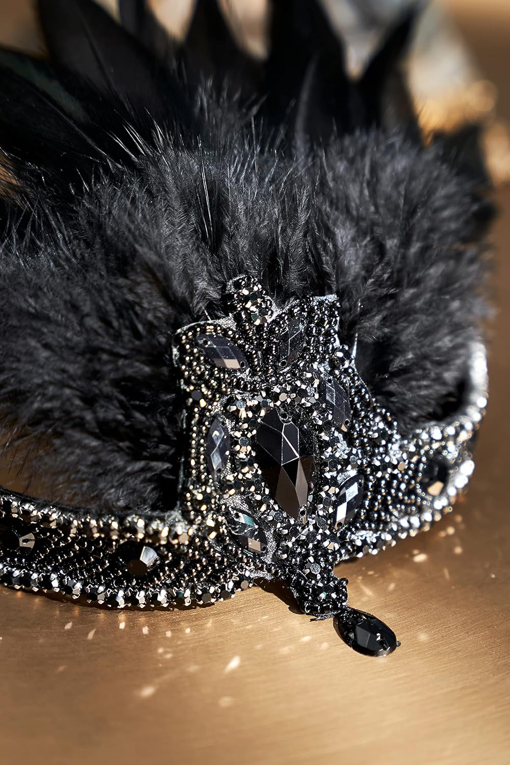BABEYOND 1920s Headpiece Flapper Headband - Roaring 20s Crystal Showgirl Hair Band Gatsby Headband with Feather - Image 3
