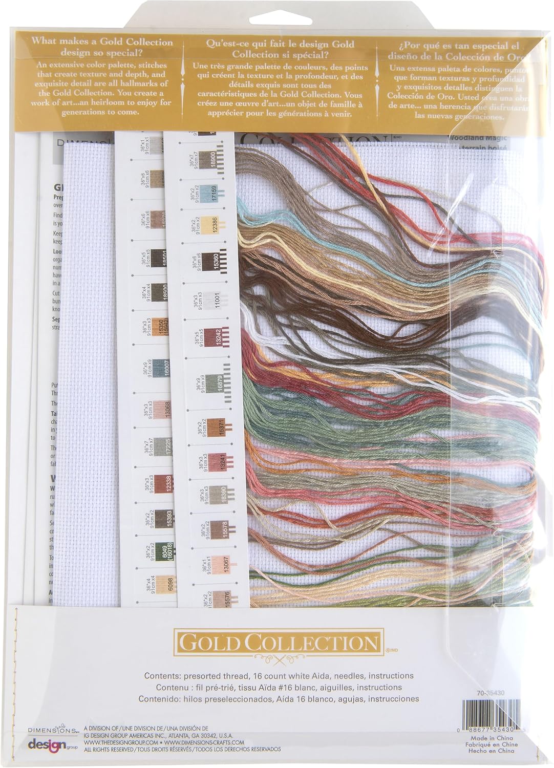 Dimensions 70-35430 Gold Collection Woodland Magic Counted Cross Stitch Kit, 16" x 11", 16 Cnt. White Aida, 5pcs