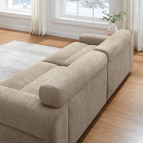 Miniatura 4 de VANOMi Sofá biplaza Boucle Cloud de 89 pulgadas, cómodo sofá tapizado de asiento profundo, moderno sofá de mediados de siglo para sala de estar,