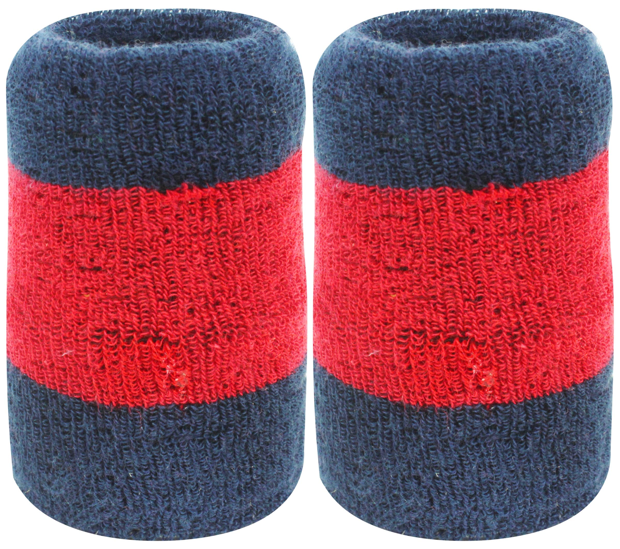 Neska Moda Unisex Pack of 2 Dark Blue and Red Striped Cotton Wrist Band (B07W9DT7Q5) Amazon Price History, Amazon Price Tracker
