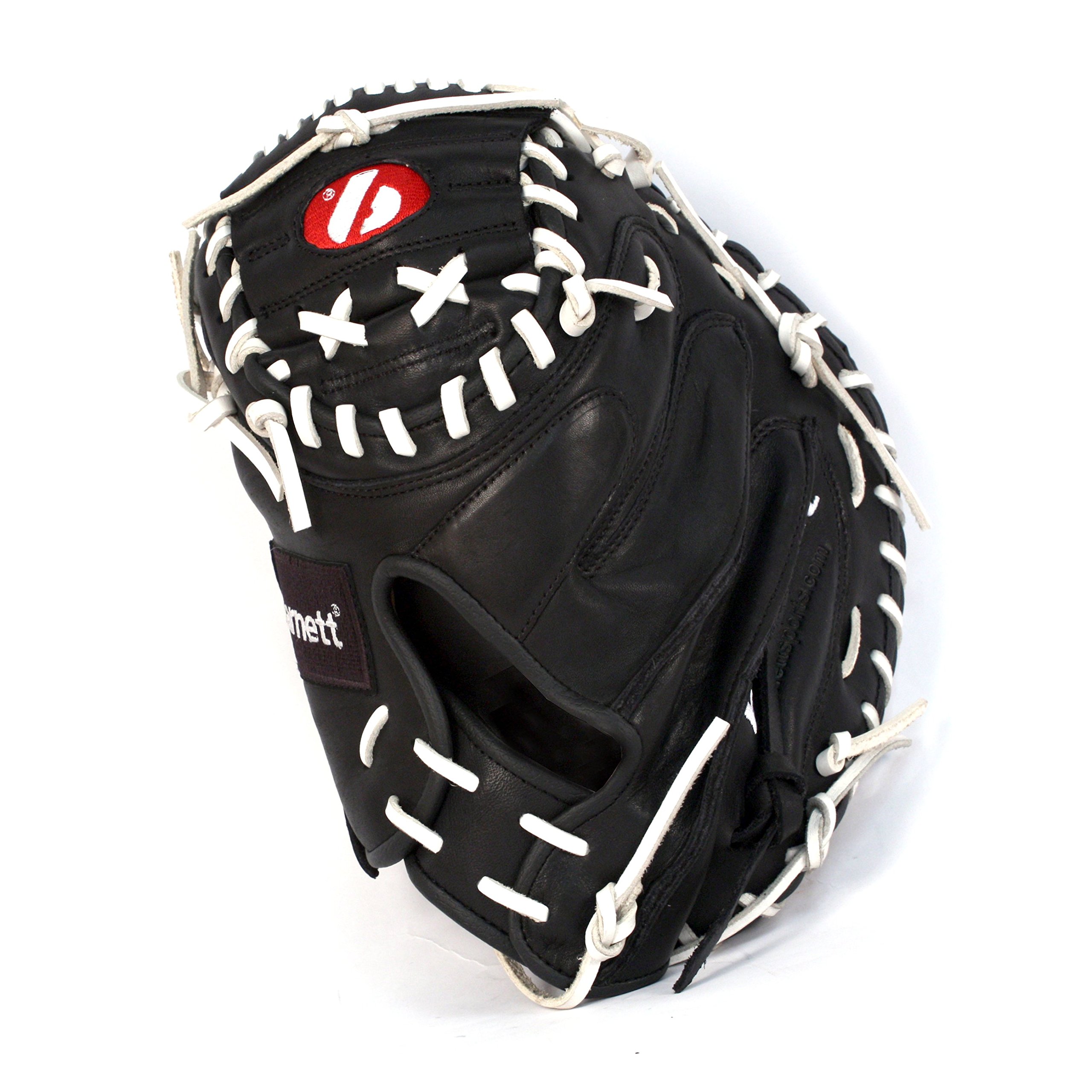 GL-201 - Guanto da baseball in pelle Catcher per adulti 34", colore: Nero
