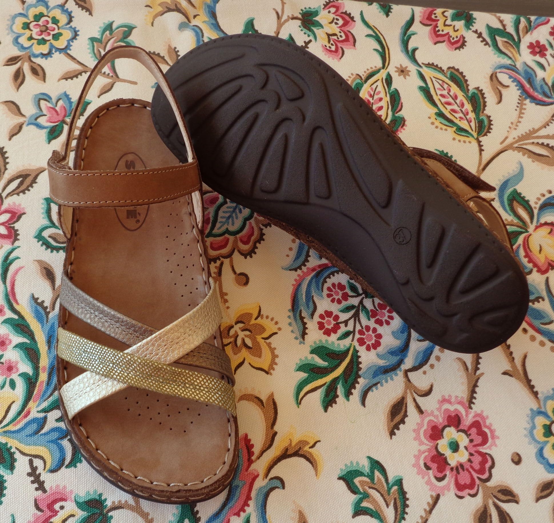 SANTE'- Cura e Confort - SANDALO DONNA IN PELLE CON SOTTOPIEDE ANATOMICO - FLESSIBILE E MOLTO CONFORTEVOLE - ARTIGIANATO ITALIANO
