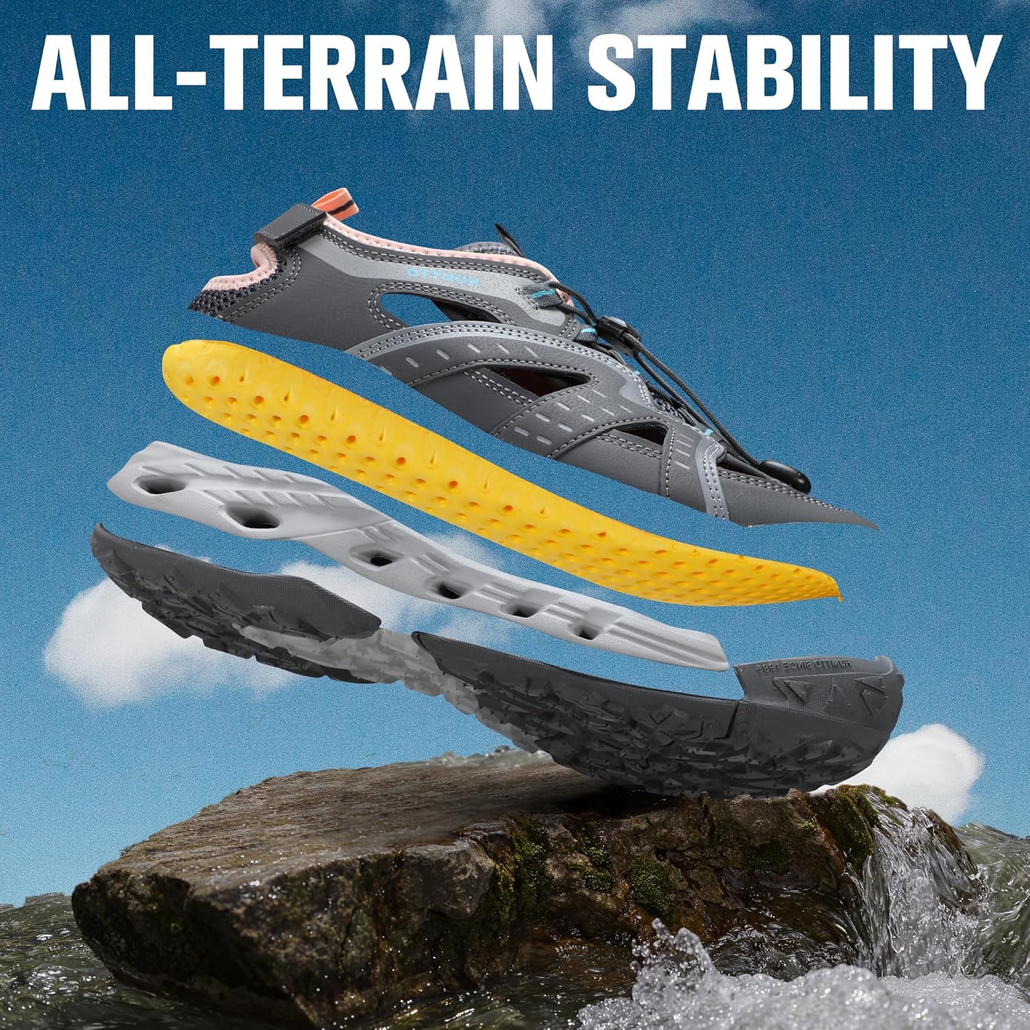 HUMTTO Women's Amphibious Closed Toe Hiking Sandals Quick-Dry Water Shoes Non-Slip Athletic Adjustable Outdoor Fisherman Summer Beach Walking Travel Sandals - Image 4