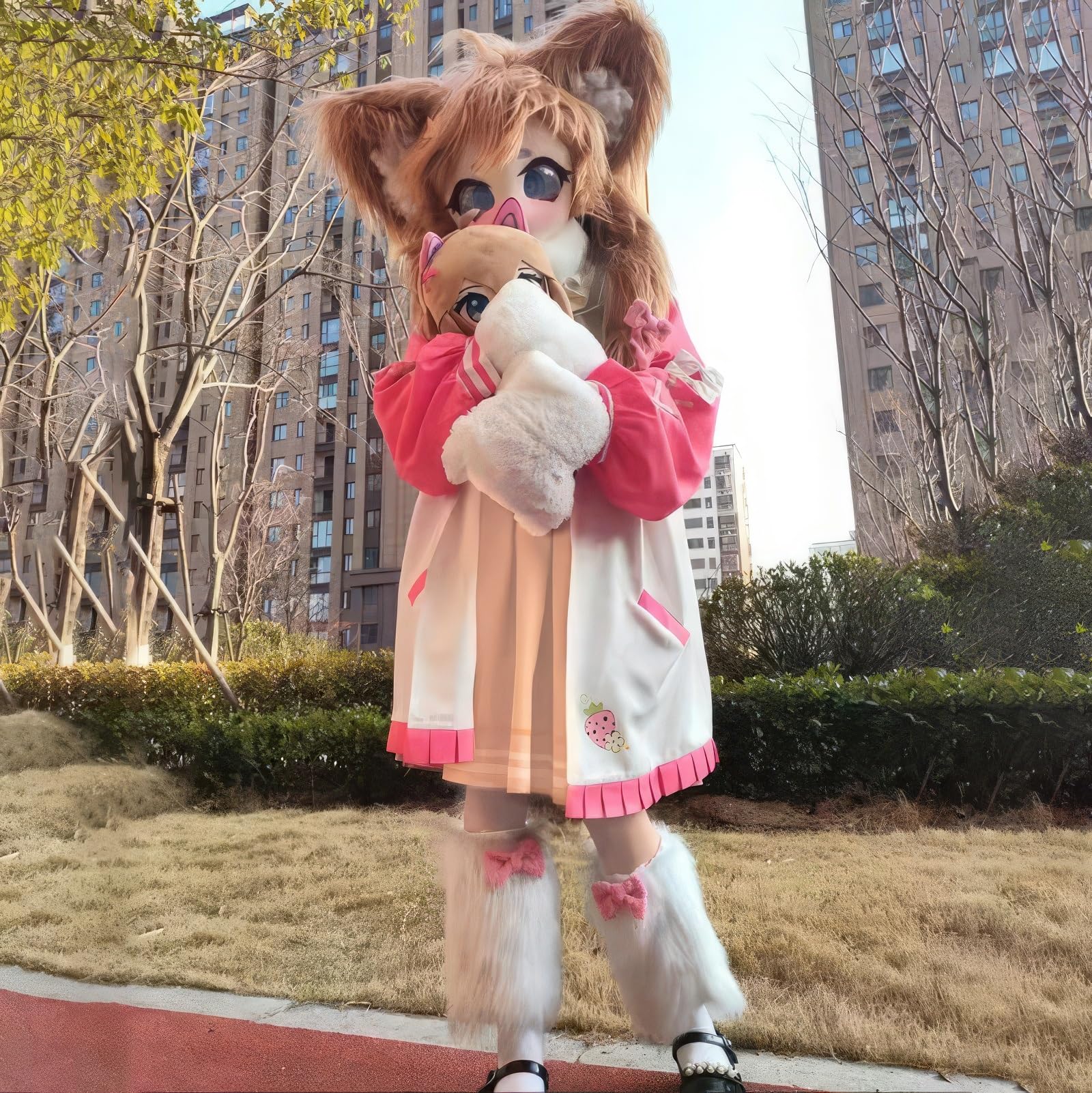 Akcesoria do obuwia Kig Fursuit futrzane sztuczne futro cosplay długie włosy buty i skarpetki Japońskie długie ciepłe buty i skarpetki