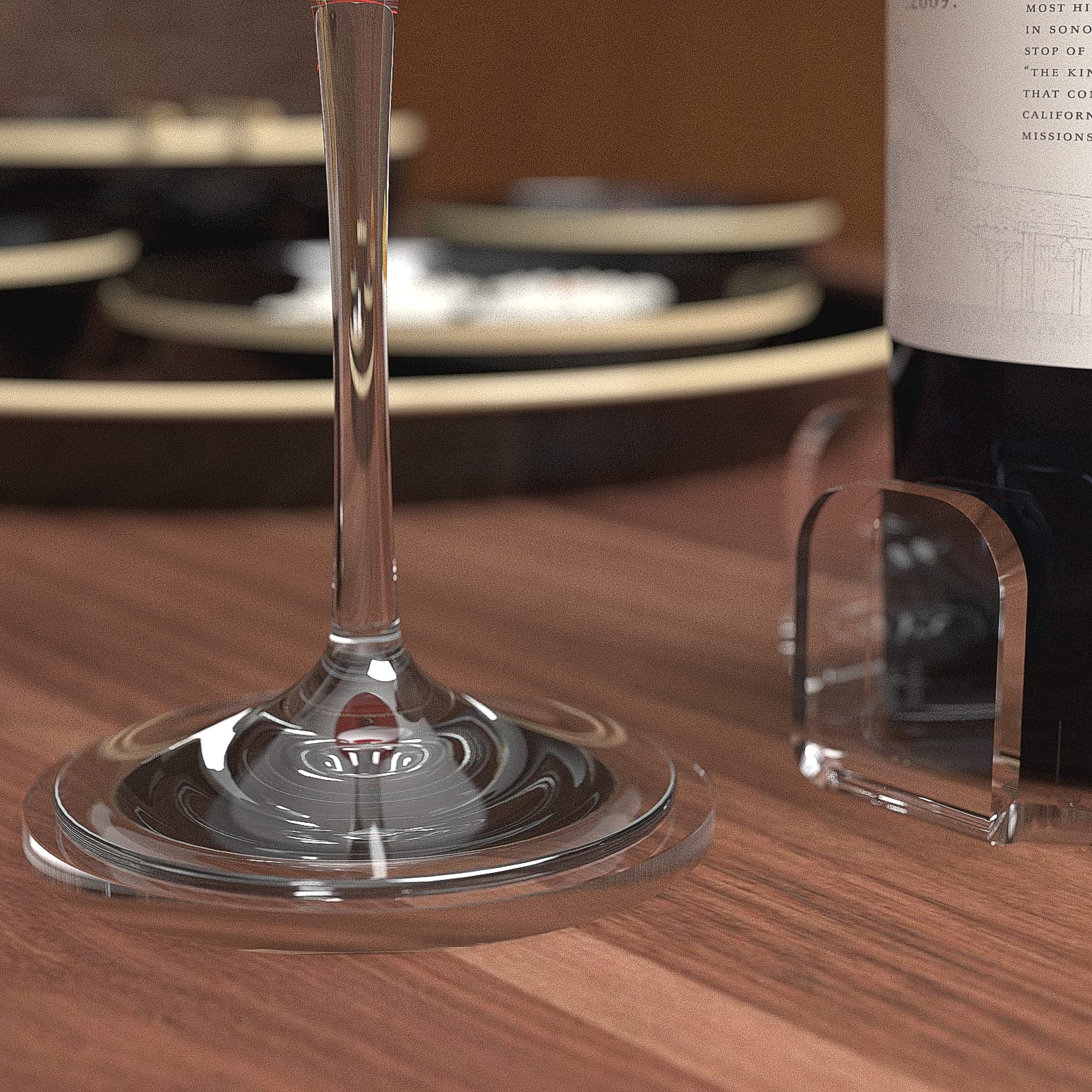 AGPLEX - Set sottobicchieri in vetro acrilico trasparente - Elegante set composto da 6 sottobicchieri e 1 sottobottiglia in acilico trasparente - Dischi da 85mm di diametro