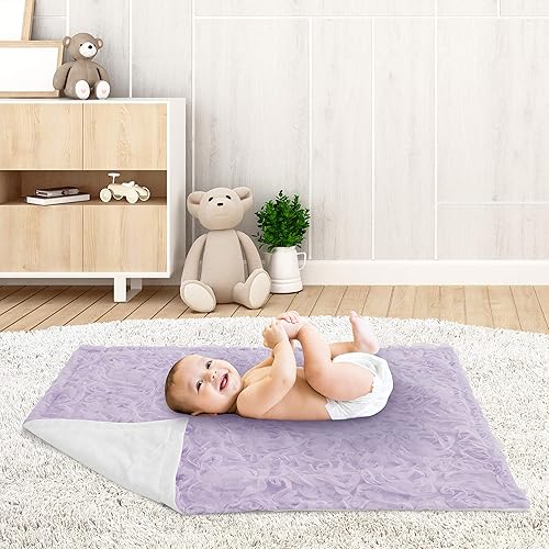 Miniatura 8 de Sweet Jojo Designs Manta de bebé suave con estampado floral de color morado lavanda para bebé recién nacido, para viajes, cálido, marfil, bohemio,