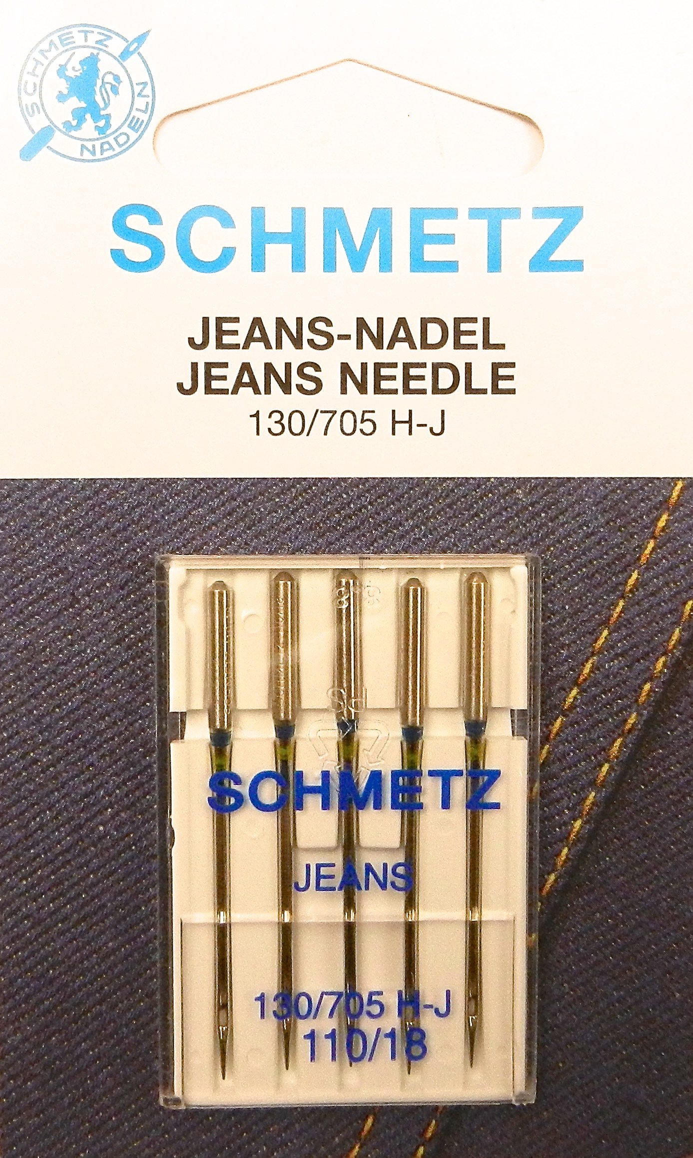 Schmetz Denim Sewing Machine Needles (5) 130/705 H-J Size 110/18