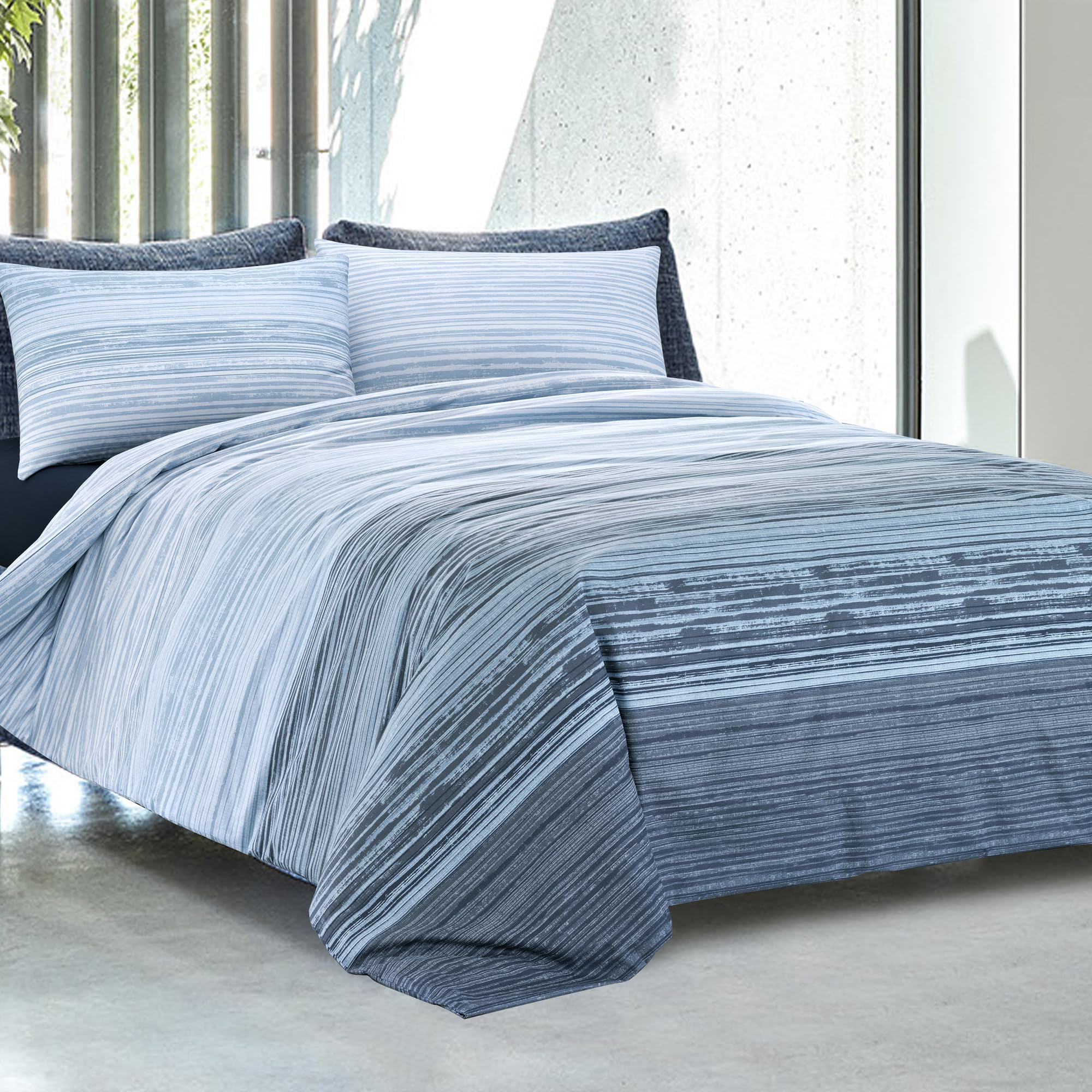 Dorian Home - Set Copripiumino Matrimoniale 250x210 con Sacco Copri Piumino Cotone 100% Puro, Morbido e Certificato + 2 Federe Cuscino Letto 50x80 con Patella di 18 cm, Parure Copripiumino 4 Stagioni