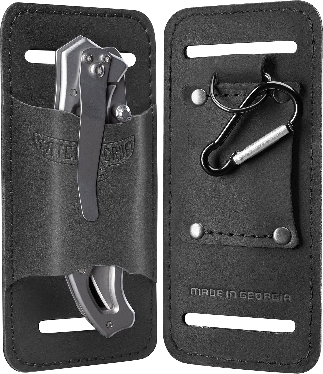 Handmade Leather Knife Sheath for Belt Folding Knife