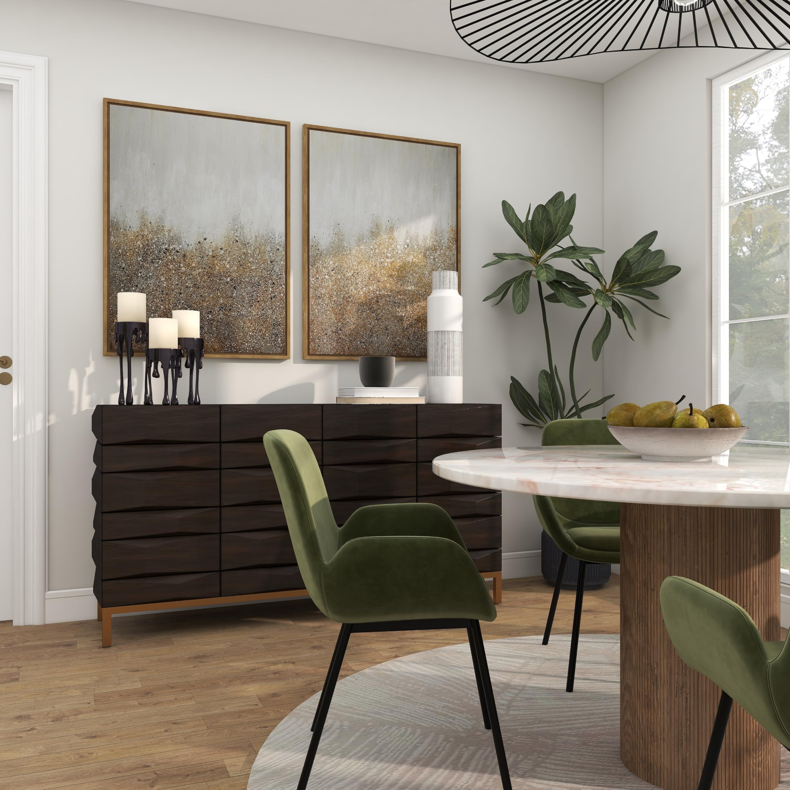 CosmoLiving by Cosmopolitan Aluminum Metal Decorative Candle Holder Pillar Candle Stand with Dripping Melting Designed Legs, Set of 3 Candlestick Holder 12", 10", 8"H,: Black