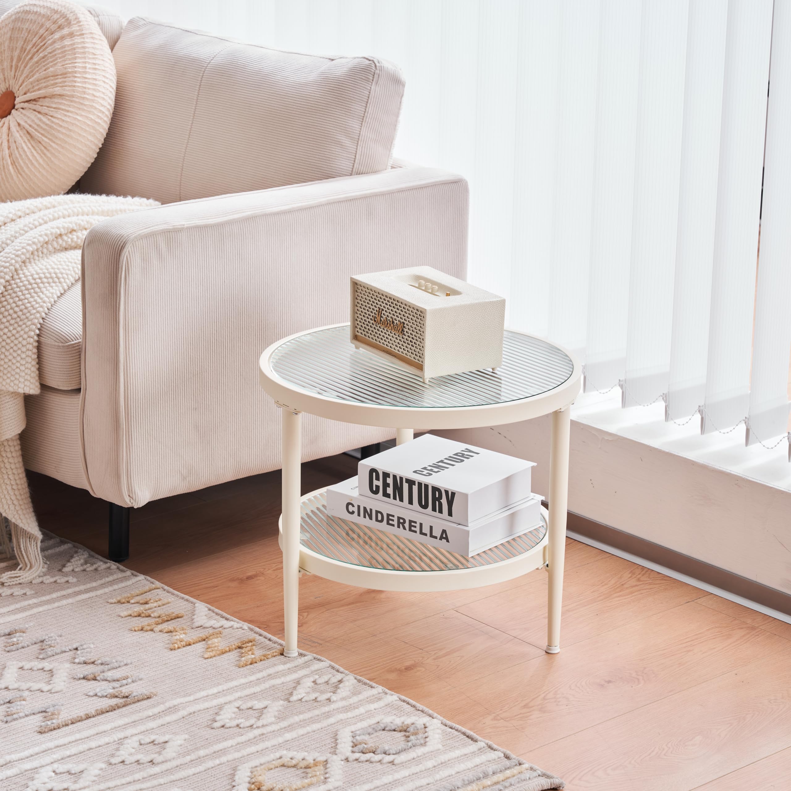 在庫セール】ホワイト 二段収納 白 幅70&幅45 ネストテーブル センター  