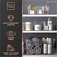 Vista 7 de BINO Contenedores de almacenamiento de plástico, pequeños y poco profundos THE HANDLER COLLECTION Contenedores organizadores multiusos