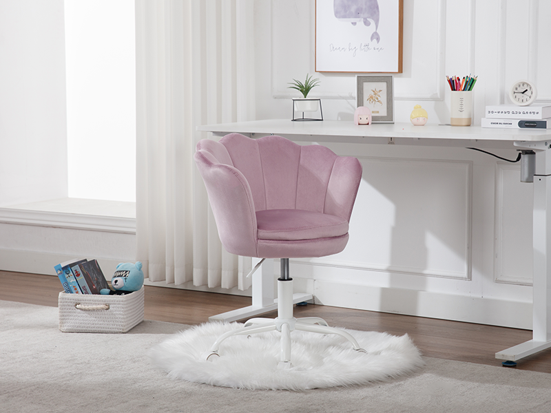 FurnitureR Sedia Da Ufficio Regolabile In Altezza – Girevole Con Schienale In Plastica – Senza Braccioli – Design Compatto – Colore Grigio - 2
