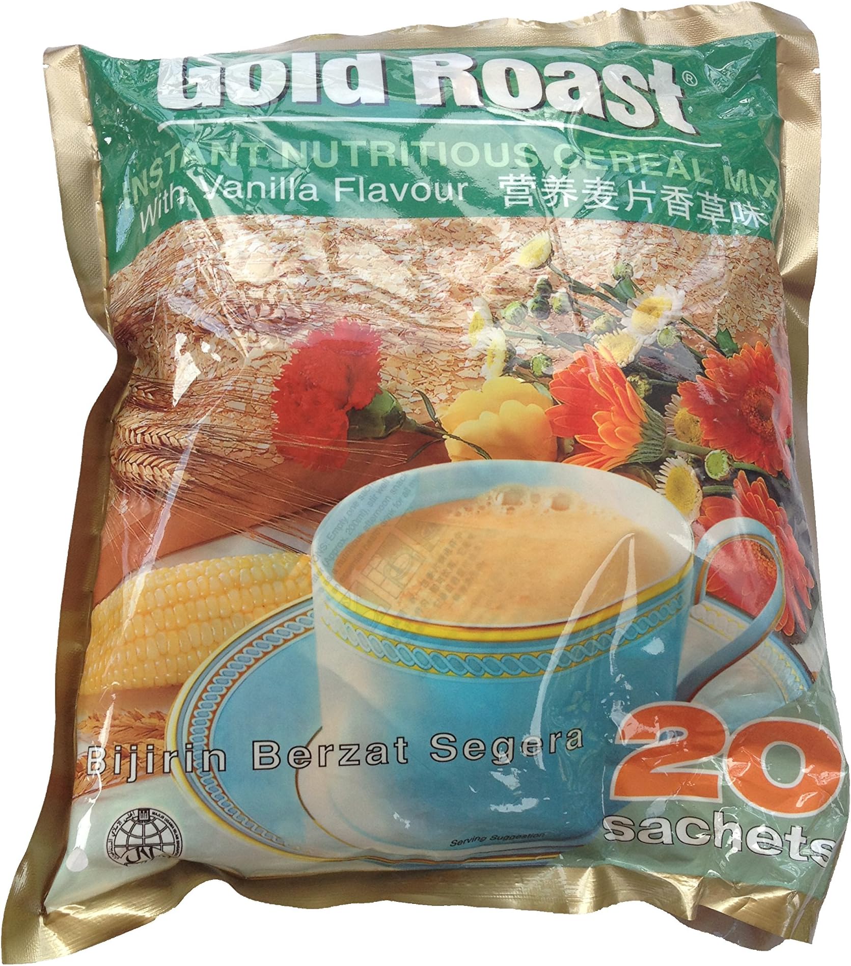 Healthy Instant Nutritious Cereal Mix with Vanilla Flavor Powder Drink, 20 Sachets * 30 G.