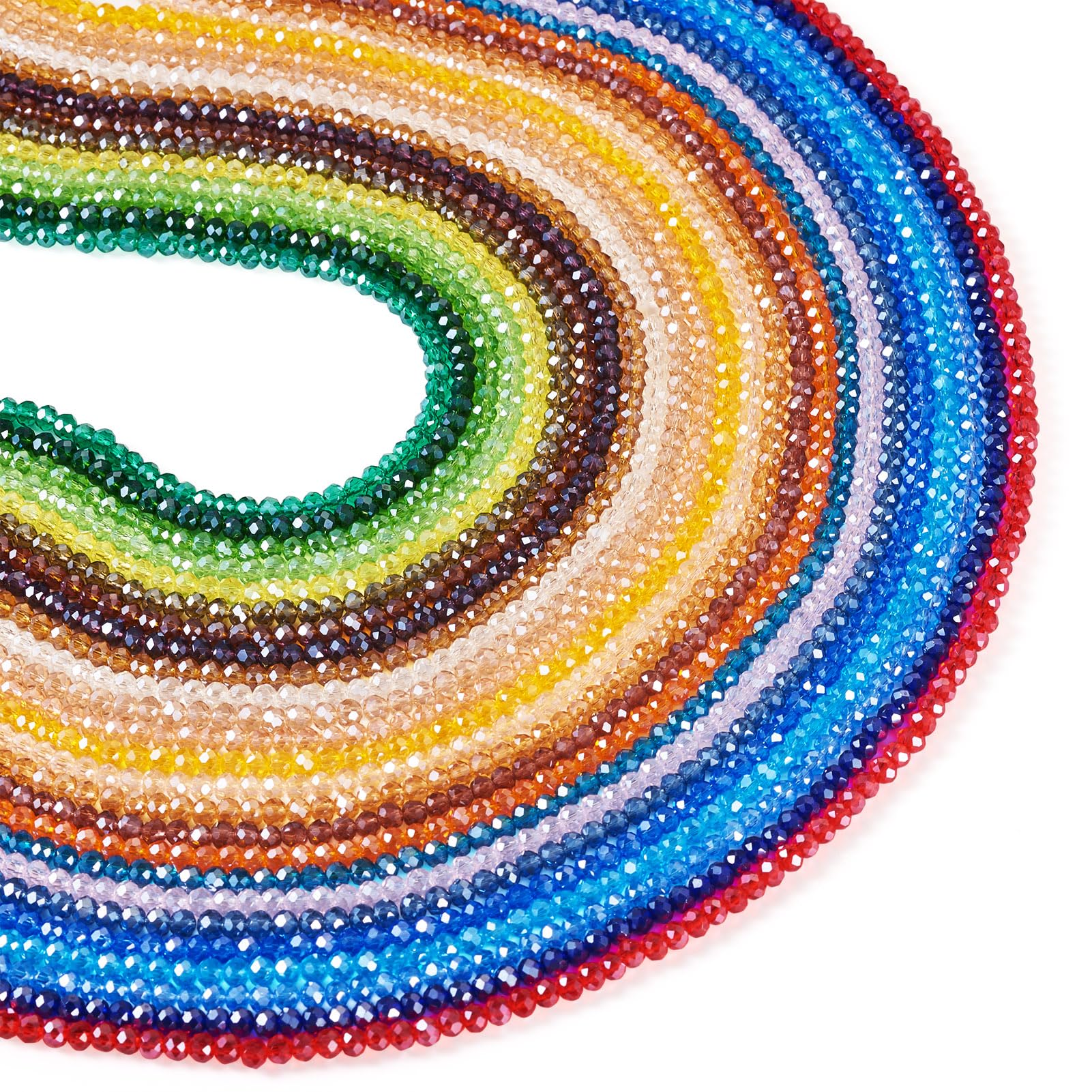 Perles en verre à facettes de 4x3 mm en lot de 2825 pièces pour la création de bijoux