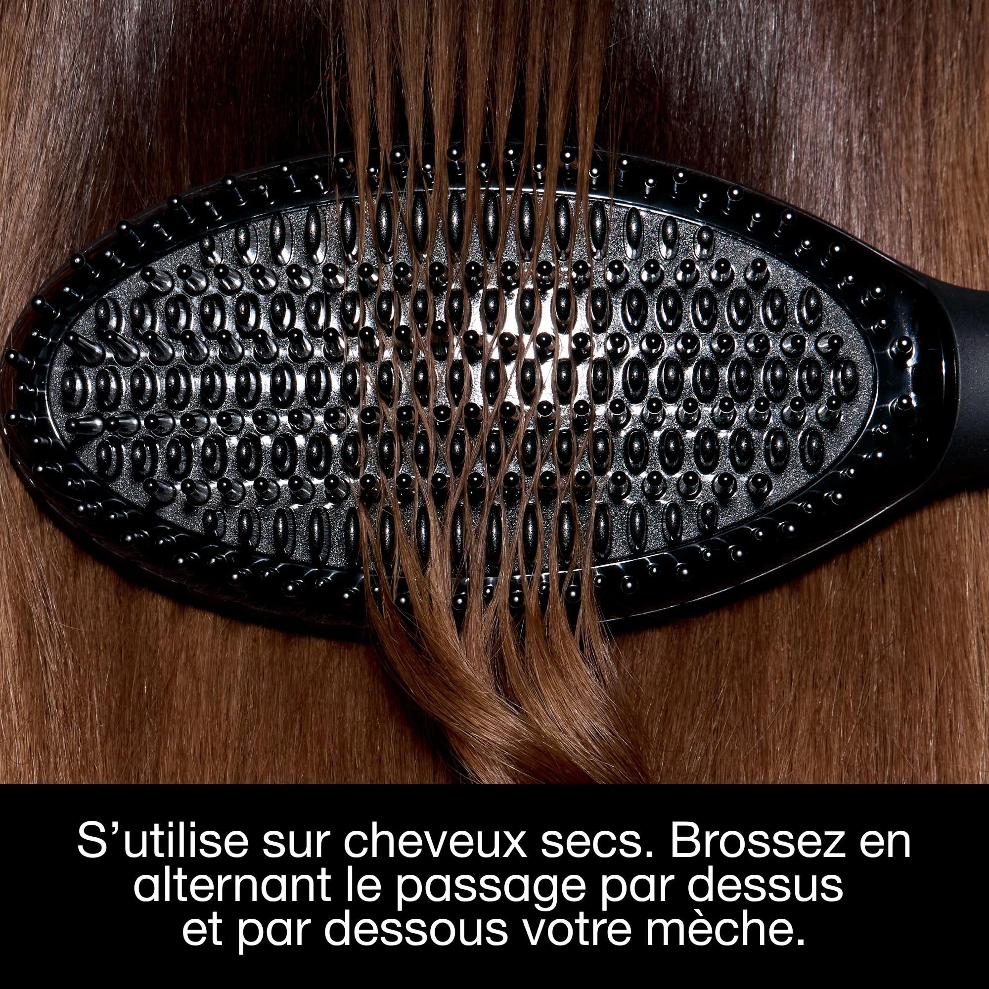 ghd - Brosse Chauffante ghd Glide+, Brosse Lissante (Noire) - Lissage Rapide, Facile, résultats sans frisottis - Sans chaleur extrême - Tous types de cheveux - S'utilise sur cheveux secs