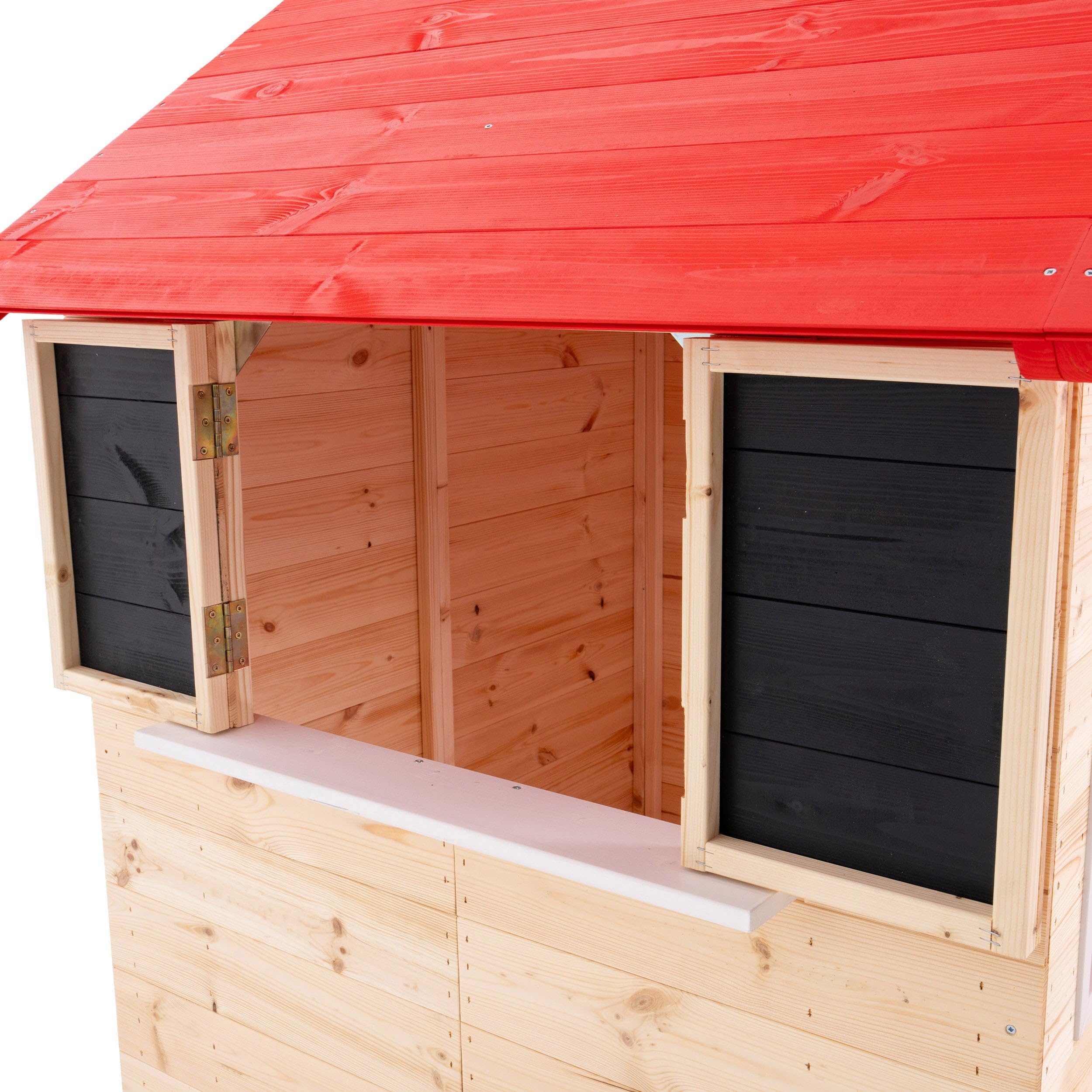 TP Toys Cabane Enfant sur Pilotis 2 Balançoires et Toboggan, Coquelicot