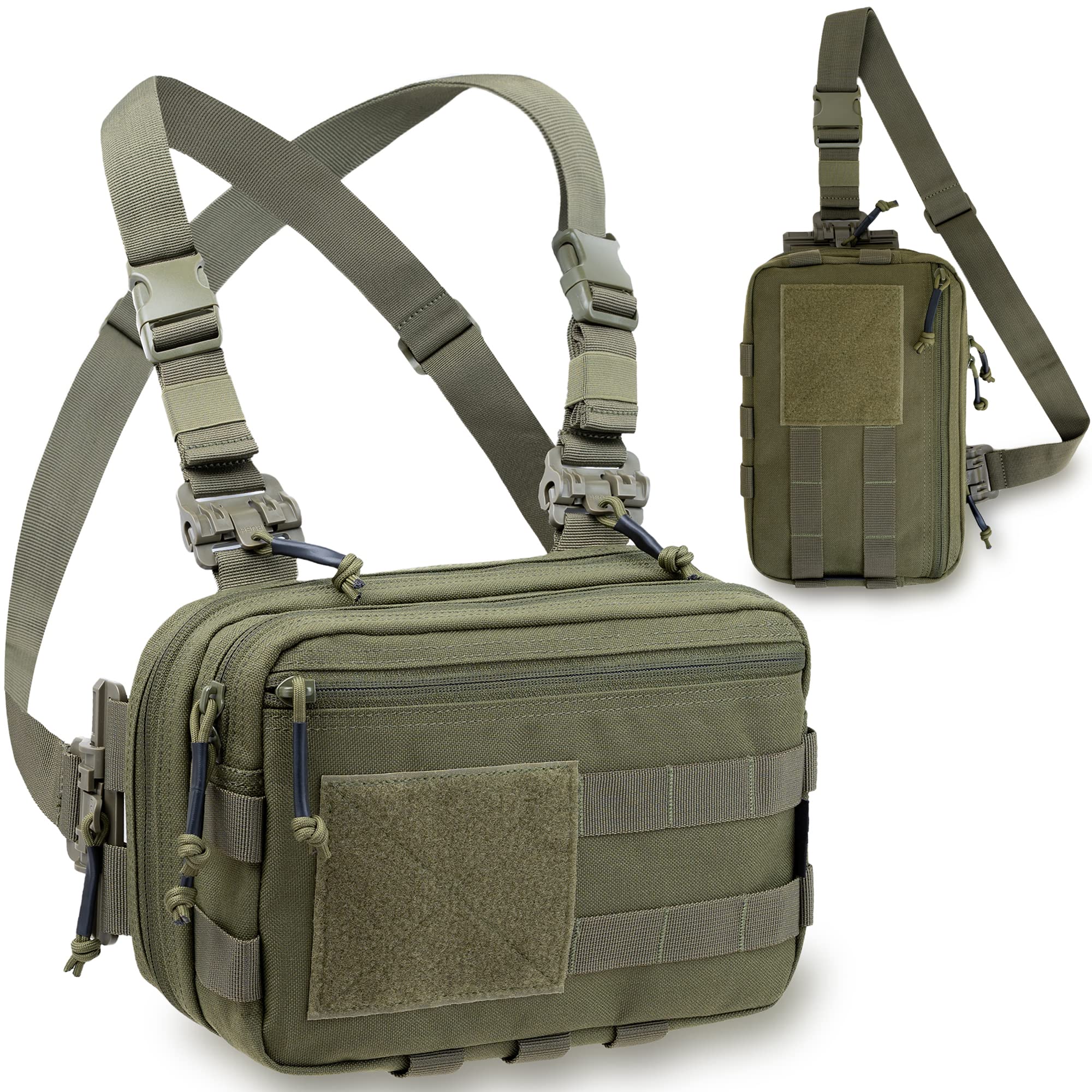 CLTAC Tactical Chest Rig Pack Concealed Carry CCW Military Bag Molle Utility Admin Pouch IFAK Medical EMT Organizer EDC for Outdoor Hunting Shooting Hiking