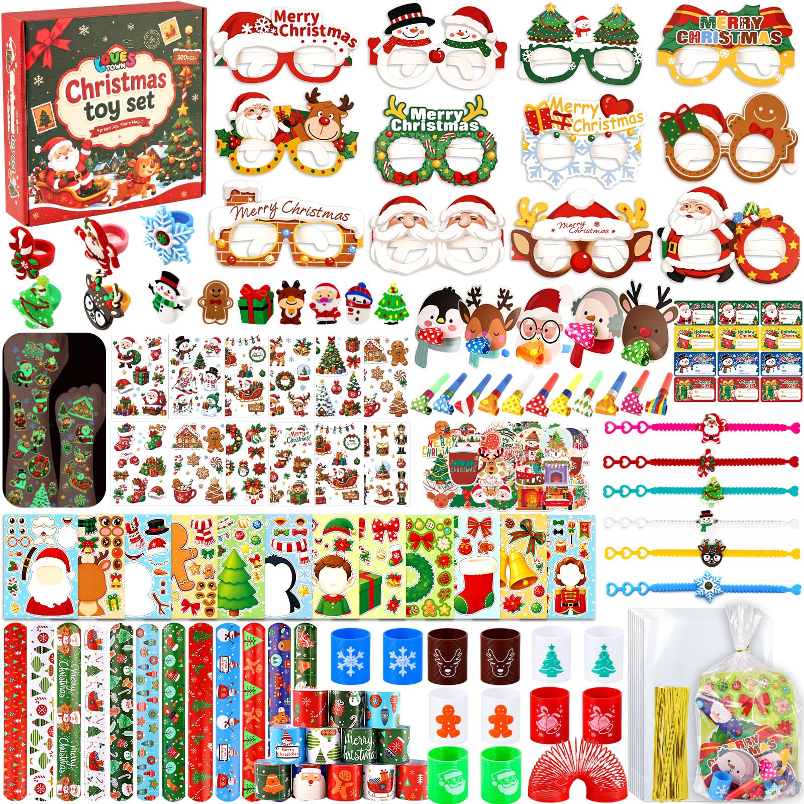 LovesTown 340PCS Christmas Party Favor Set for 12 Guests