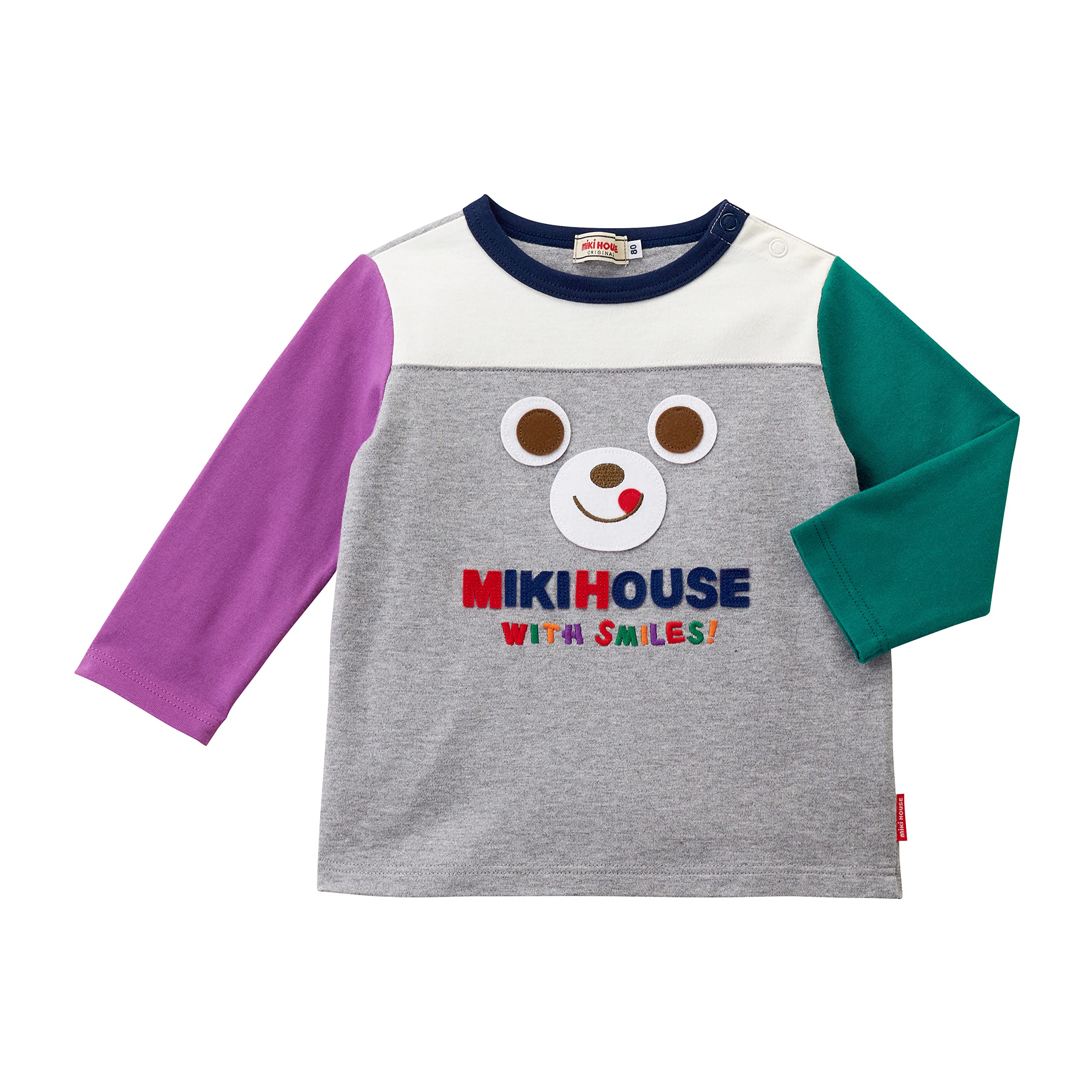 Amazon.co.jp: [ミキハウス] 長袖Tシャツ ロゴ 男の子 女の子