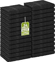 Utopia Towels Black Salon Towels Pack of 24 - 16x27 Inch Highly Absorbent 100% Cotton for Hair, Gym, Spa, Beauty & Home