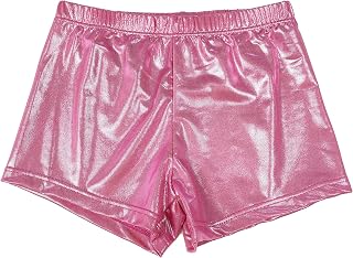 QoozZ Little Big Girls' Sparkle Yoga Dance Tumbling Athletic Gymnastics Short
