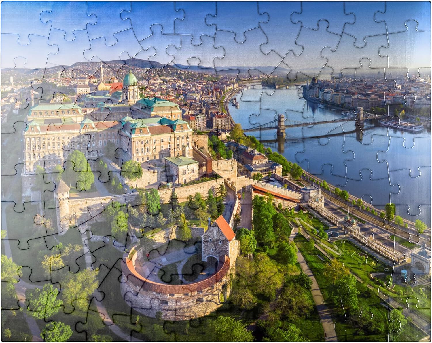 MyPuzzle Castle Palace in Budapest, Hungary, UNESCO World Heritage Site - Premium 1000 Piece Jigsaw Puzzle for Adults