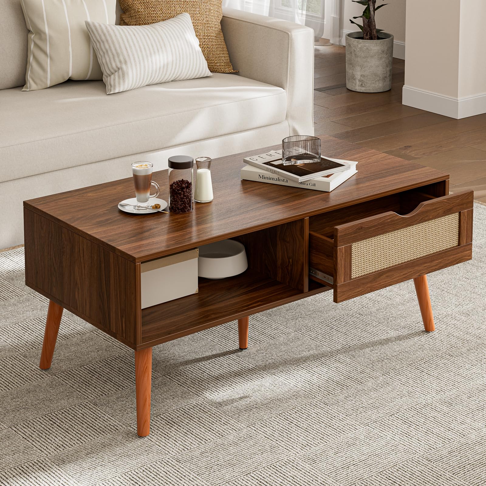 Amazon.com: ZttRiee Coffee Table with Storage, Boho Dining Table