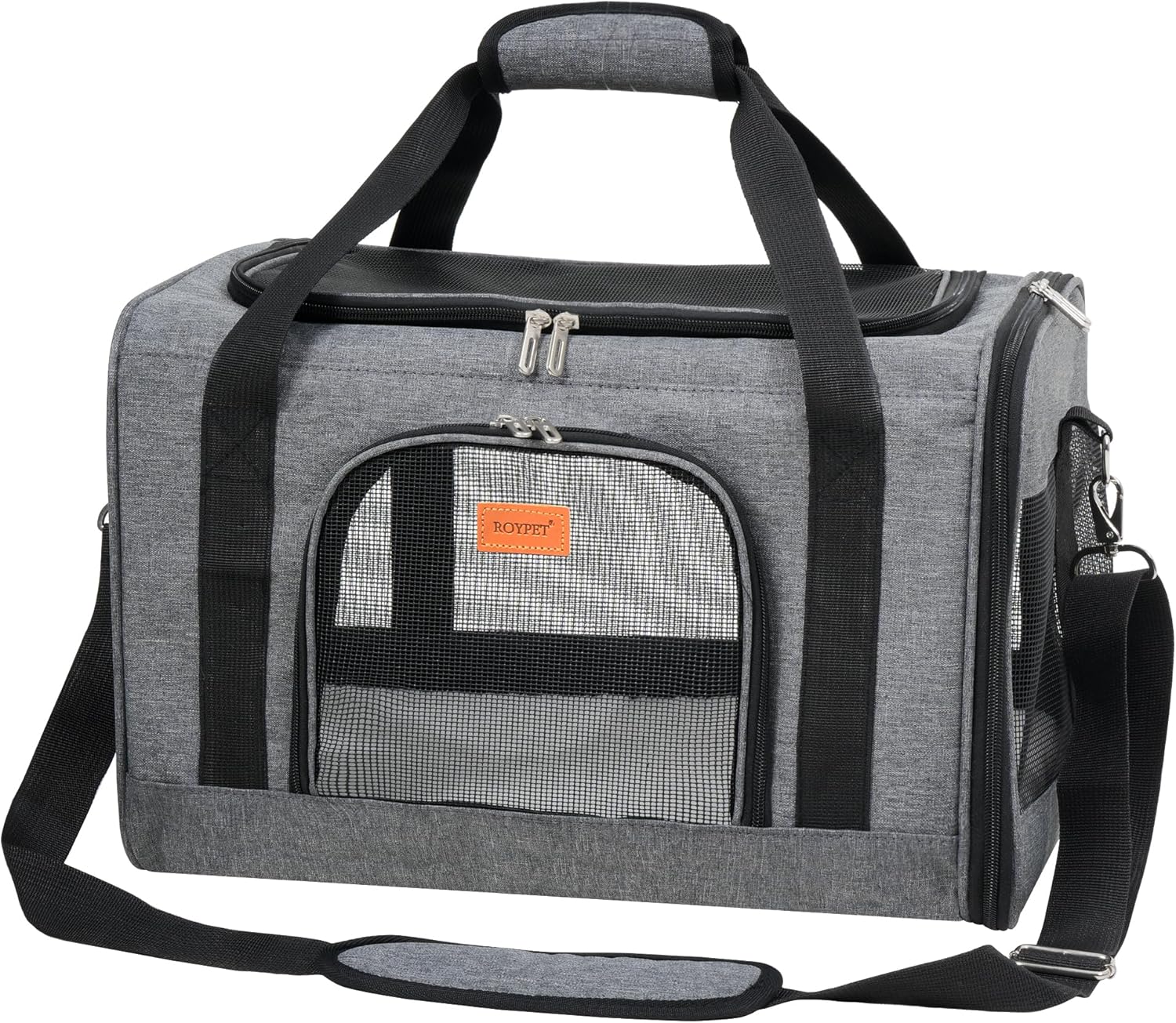 ROYPET Cat Carrier, Portable Pet Carrier Bag for Cats and Small Dogs, Foldable Soft Sided Cat Transport Carrier, Soft-Sided and Scratch-Proof mesh Cat Bag Pet Carriers, Travel Puppy Carrier(Grey) 5 91 K+bbmdlL. AC SL1500