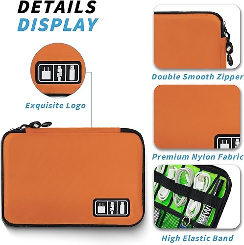Miniatura 2 de Organizador de electrónica, bolsa organizadora de cables de viaje, bolsas organizadoras de cables portátiles, estuche de almacenamiento de