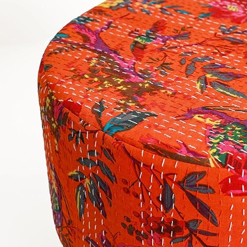 Miniatura 6 de Desi Favors Blue Kantha Bench  Banco de madera de El Cairo indio  Mueble acolchado Kantha hecho a mano para el hogar, sala de estar, mesa de