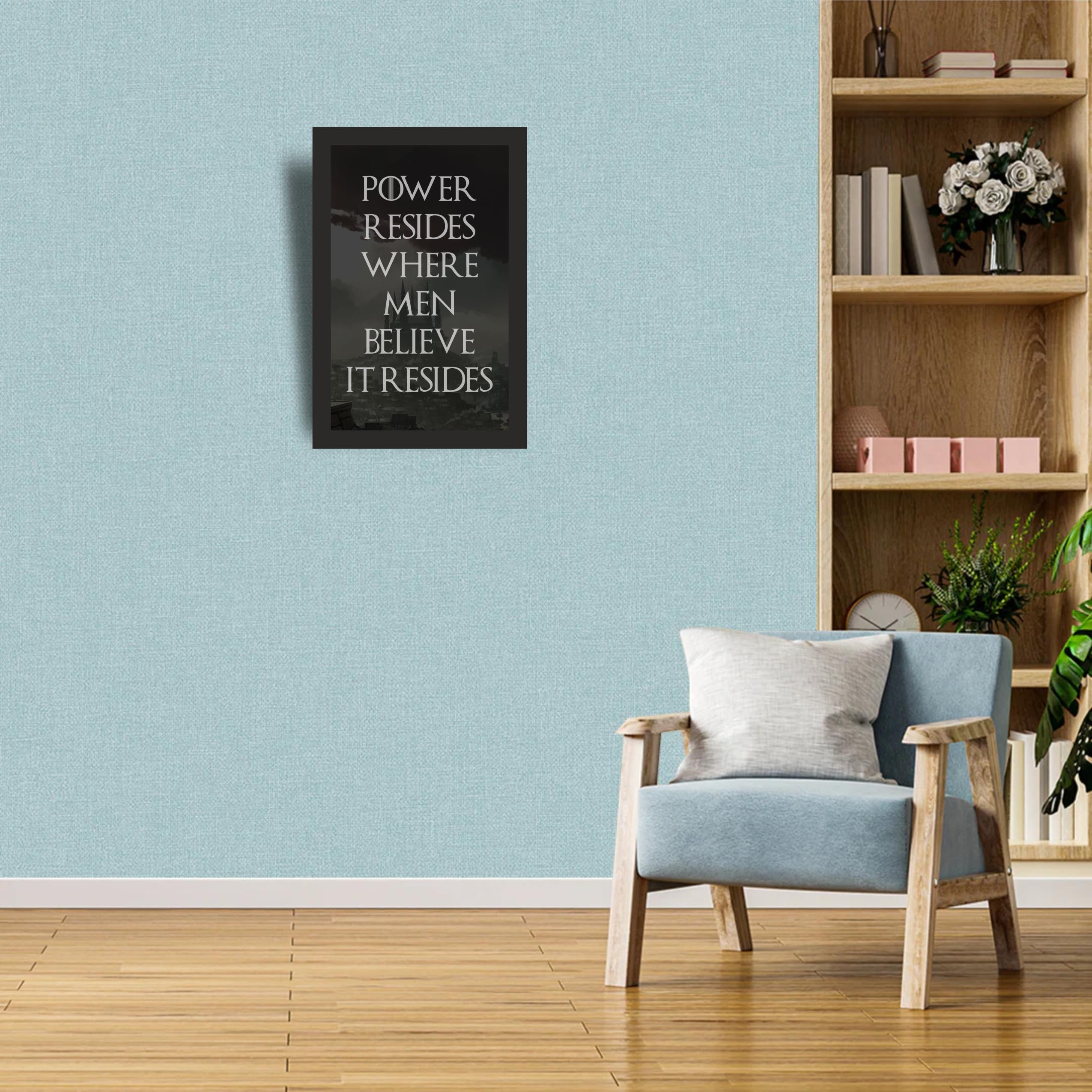 Power Resides Gothic City Wall Art Photo Frame A4 Black