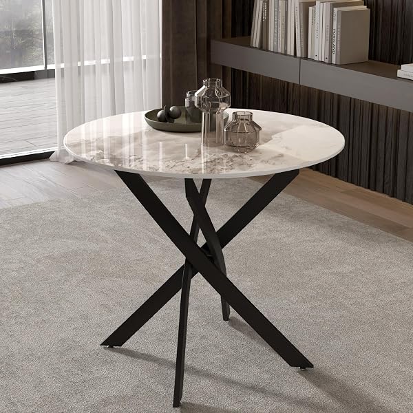 Compact White Sintered Stone Table