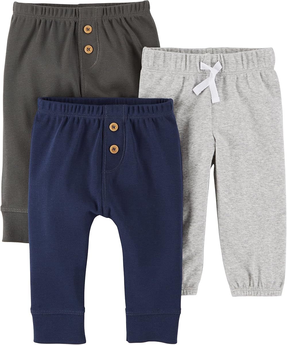 Pack de 3 pantalones para bebé niño Gris/Azul marino