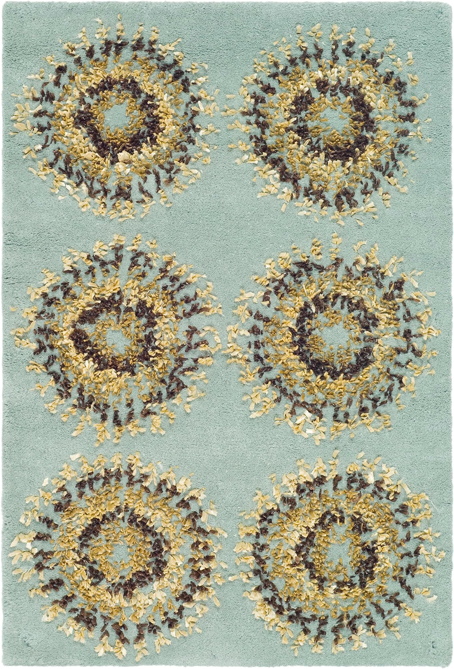 Soho Collection 2' x 3' Light Blue/Multi SOH719C Handmade Premium Wool Accent Rug
