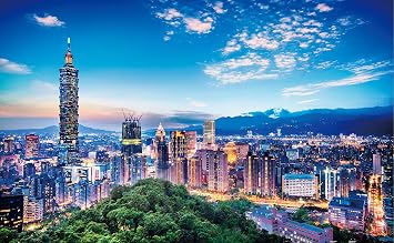 Pintoo Jigsaw Puzzles 1000 Piece for Adults - The Beautiful Sunset of Taipei Beautiful Plastic Puzzle for Home Decor Zero Dust Easy Storage [H1916]