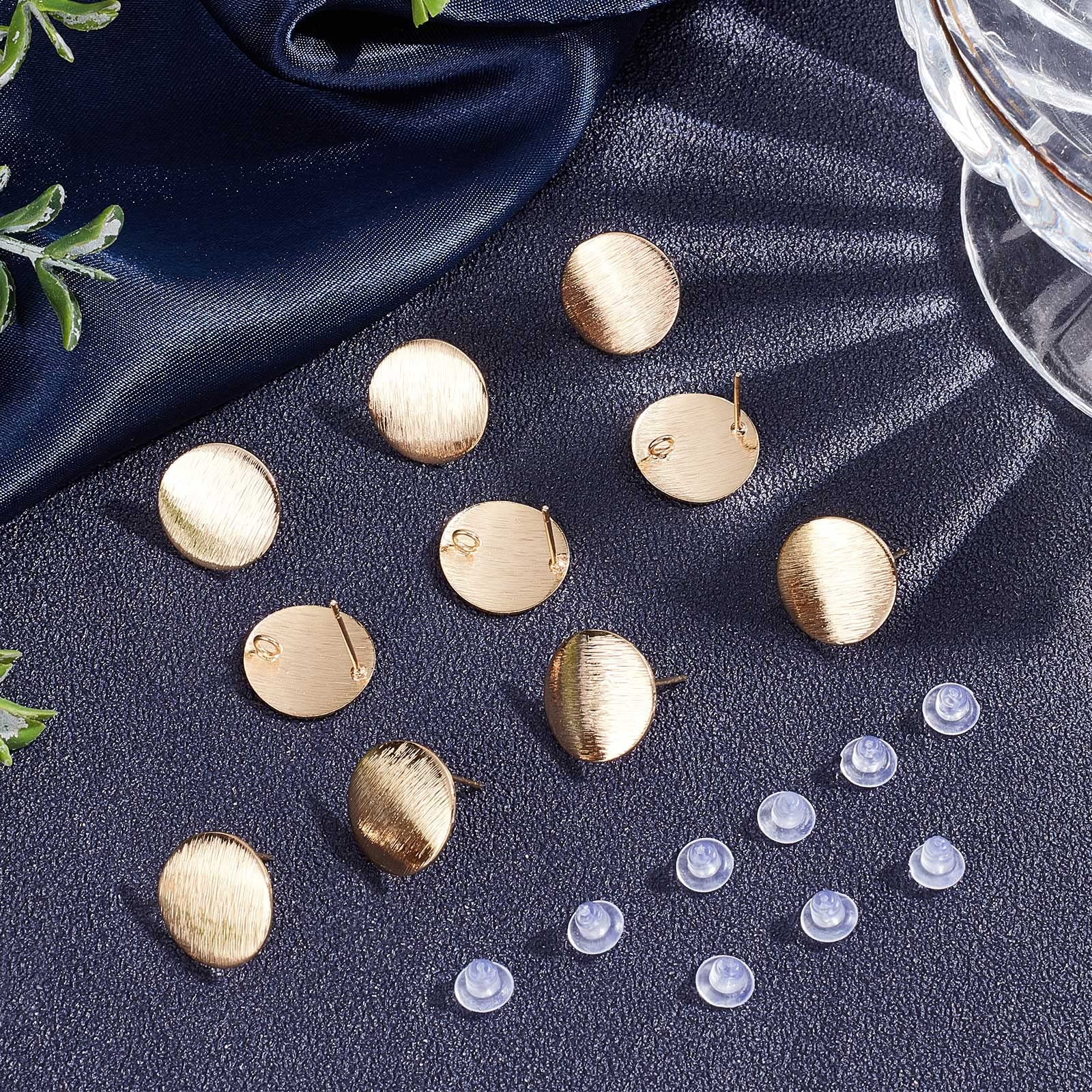 Kit De 20 Boucles D'oreilles Plaqué Or 18K Avec Fermoirs - Création DIY Bijoux, Demi-cercle, Laiton