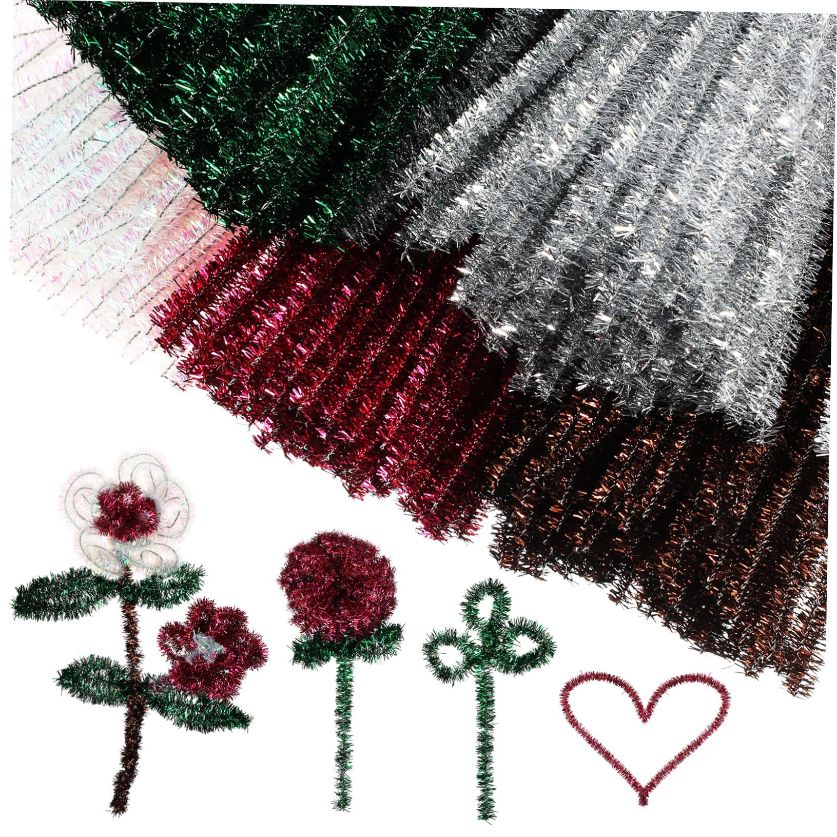 ERINGOGO Metallic Pipe Cleaners 500pcs Glitter Twisting Sticks Bulk Pack of Bendable Craft Supplies for DIY Projects