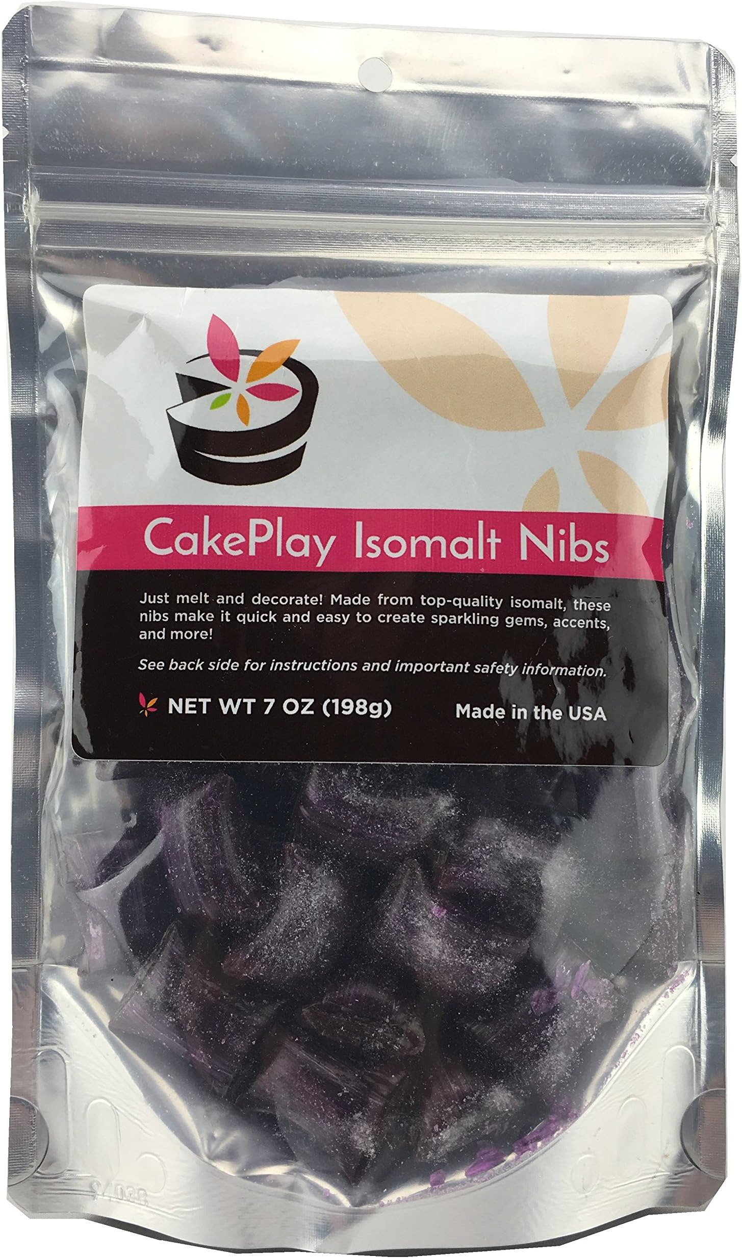 CakePlay Isomalt Nibs, Purple - Net Wt. 7.0 Oz