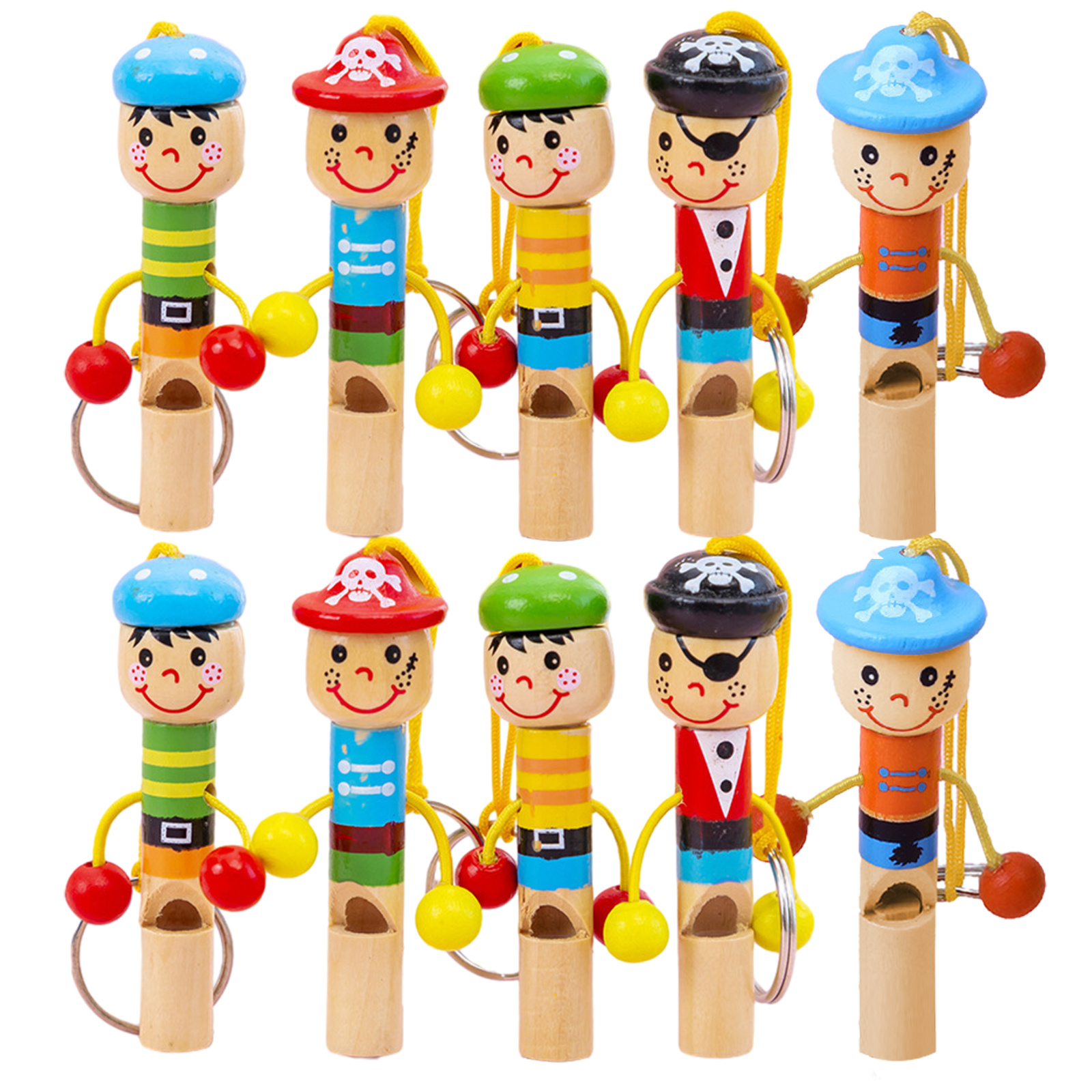 24 Fischietti In Legno Per Bambini - Colorati Per Giochi E Feste - Foto 13