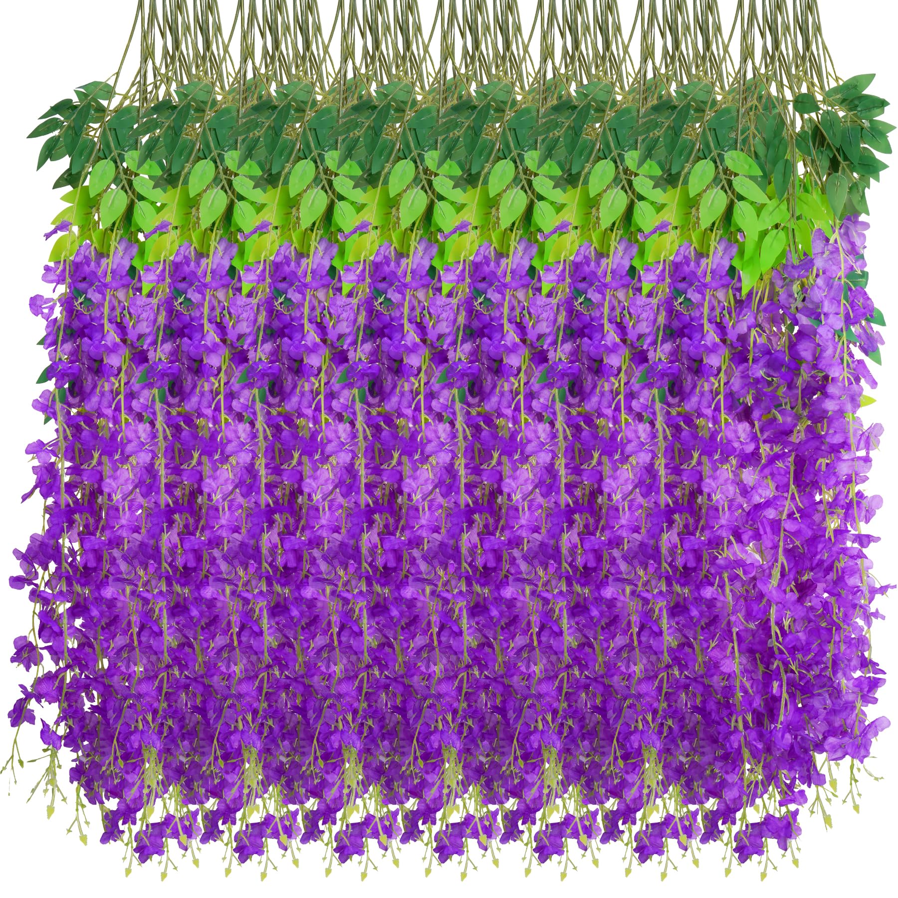 NiHome Künstliche Glyzinien zum Aufhängen, 1,1 m lang, Flexible Stiele, einfach aufzuhängen für Hochzeit, Party, Zuhause, Büro, Innen- und Außenbereich, Tafelaufsätze, DIY-Arrangements (lila)