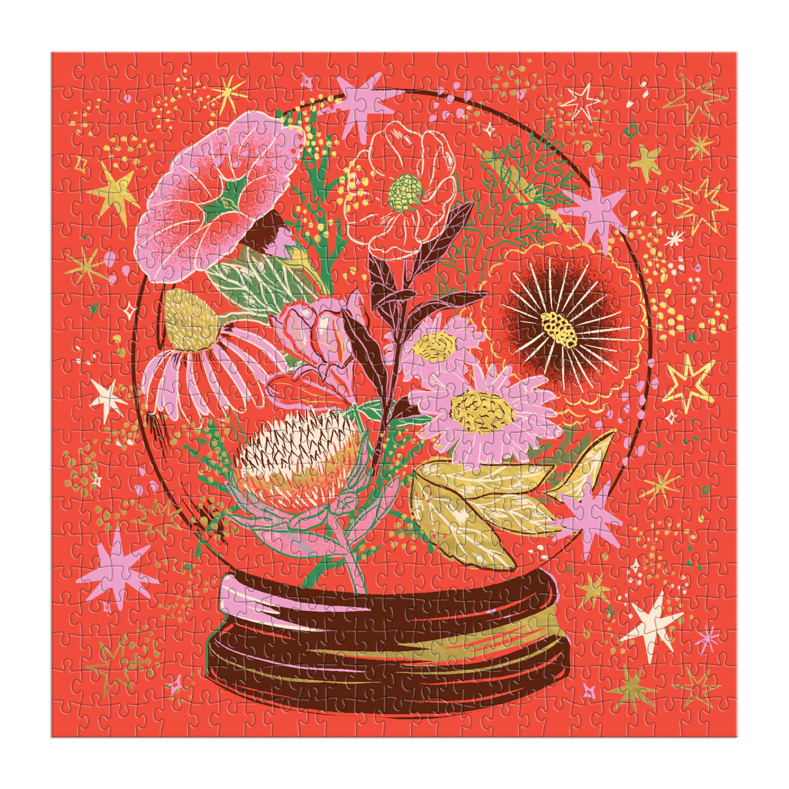 Amazon.com: Galison Flower Gazing – 500 Piece Foil Jigsaw Puzzle