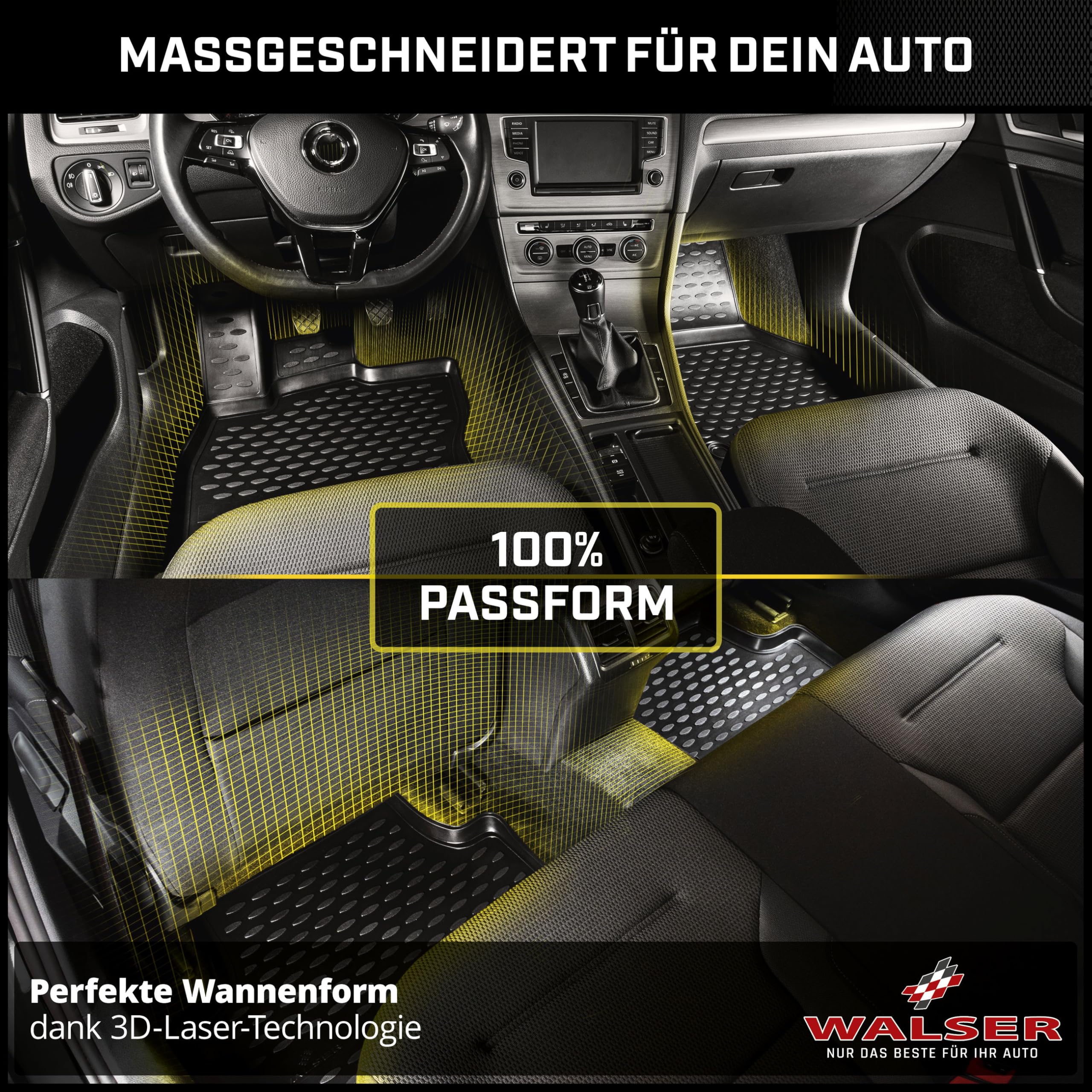 Tapis De Sol Compatible Avec Mercedes Classe GLA 2014-2021 Caoutchouc TPE Noir