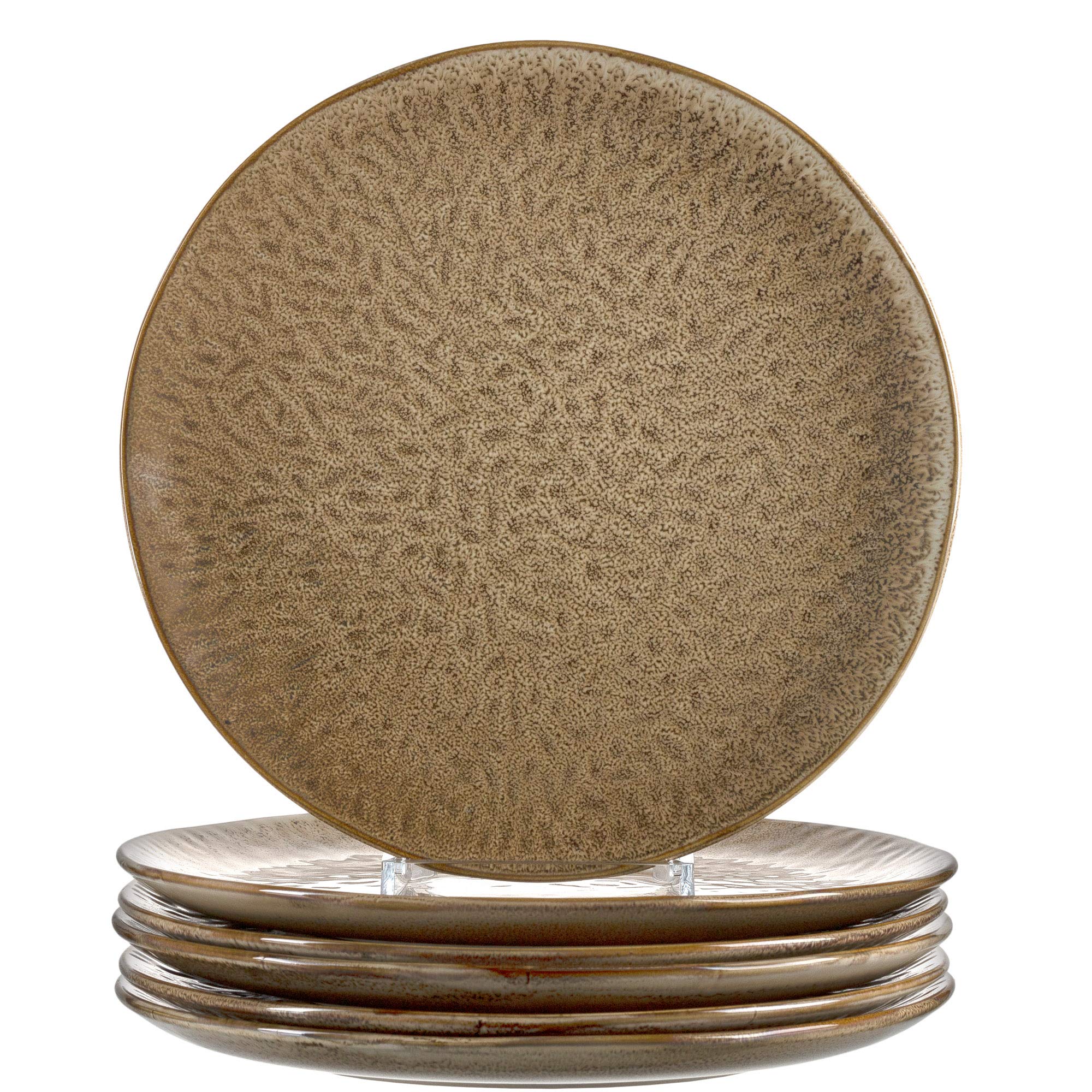 Leonardo Matera Keramik-Teller 6-er Set, spülmaschinengeeignete Speise-Teller, Essteller mit Glasur, 6 runde Steingut-Teller, Ø 27 cm, beige, 018537